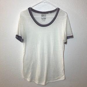 Nollie White Burnout Ringer Tee